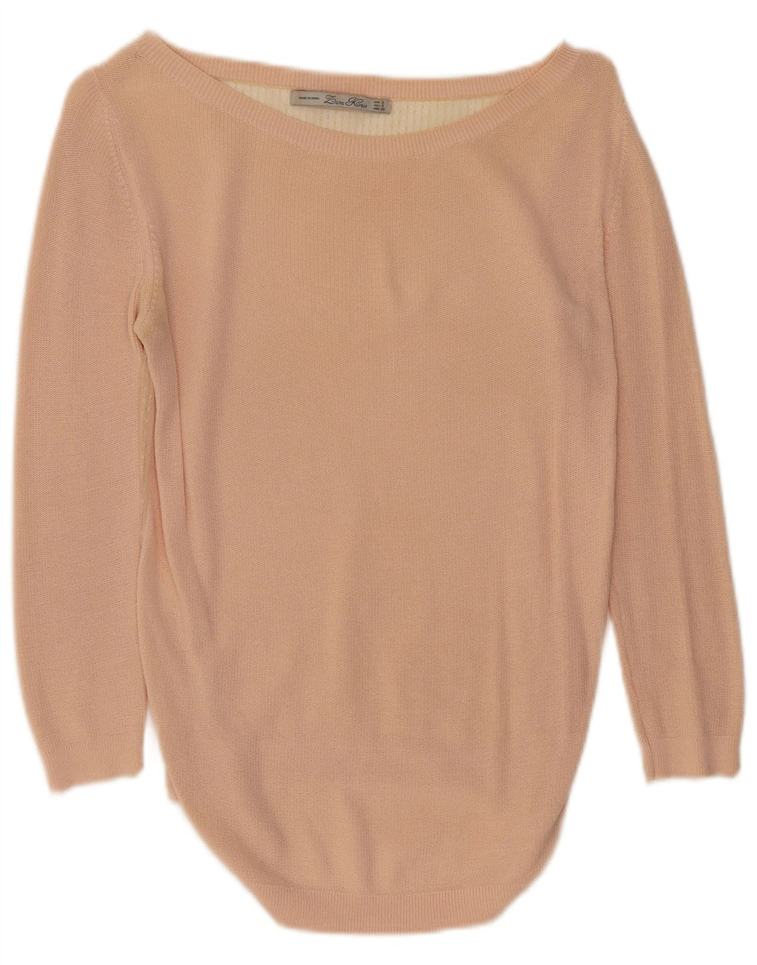 ZARA Womens Boat Neck Jumper Sweater UK 10 Small Pink