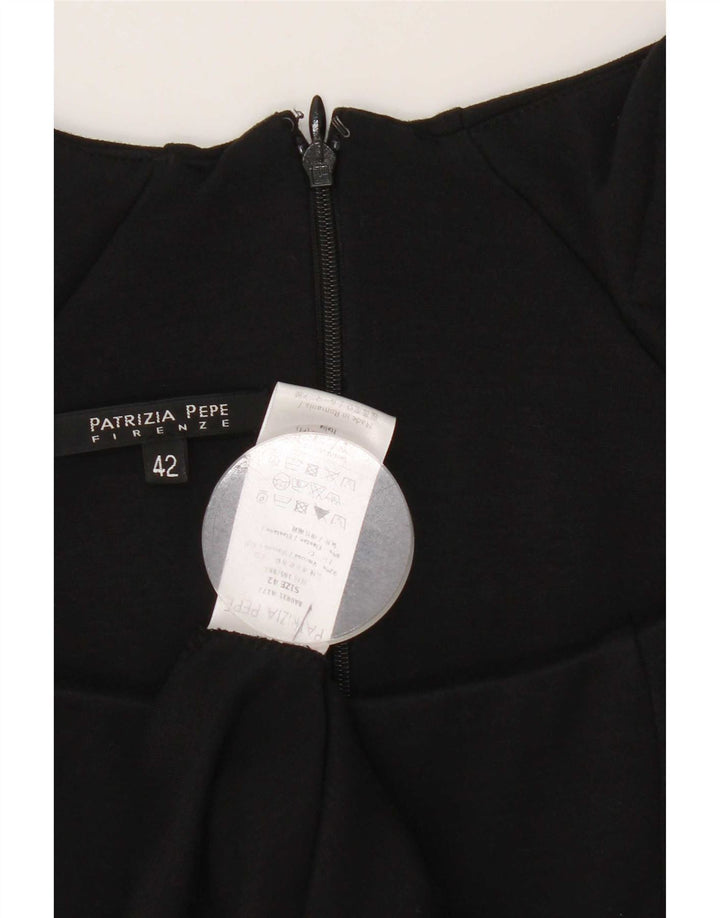 Patrizia Pepe Womens Sheath Dress IT 42 Medium Black Viscose