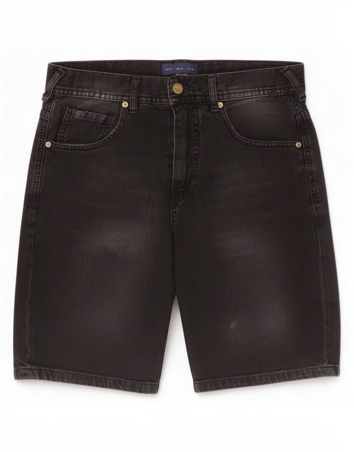 Zara Mens Denim Shorts EU 38 Small W30 Black Cotton