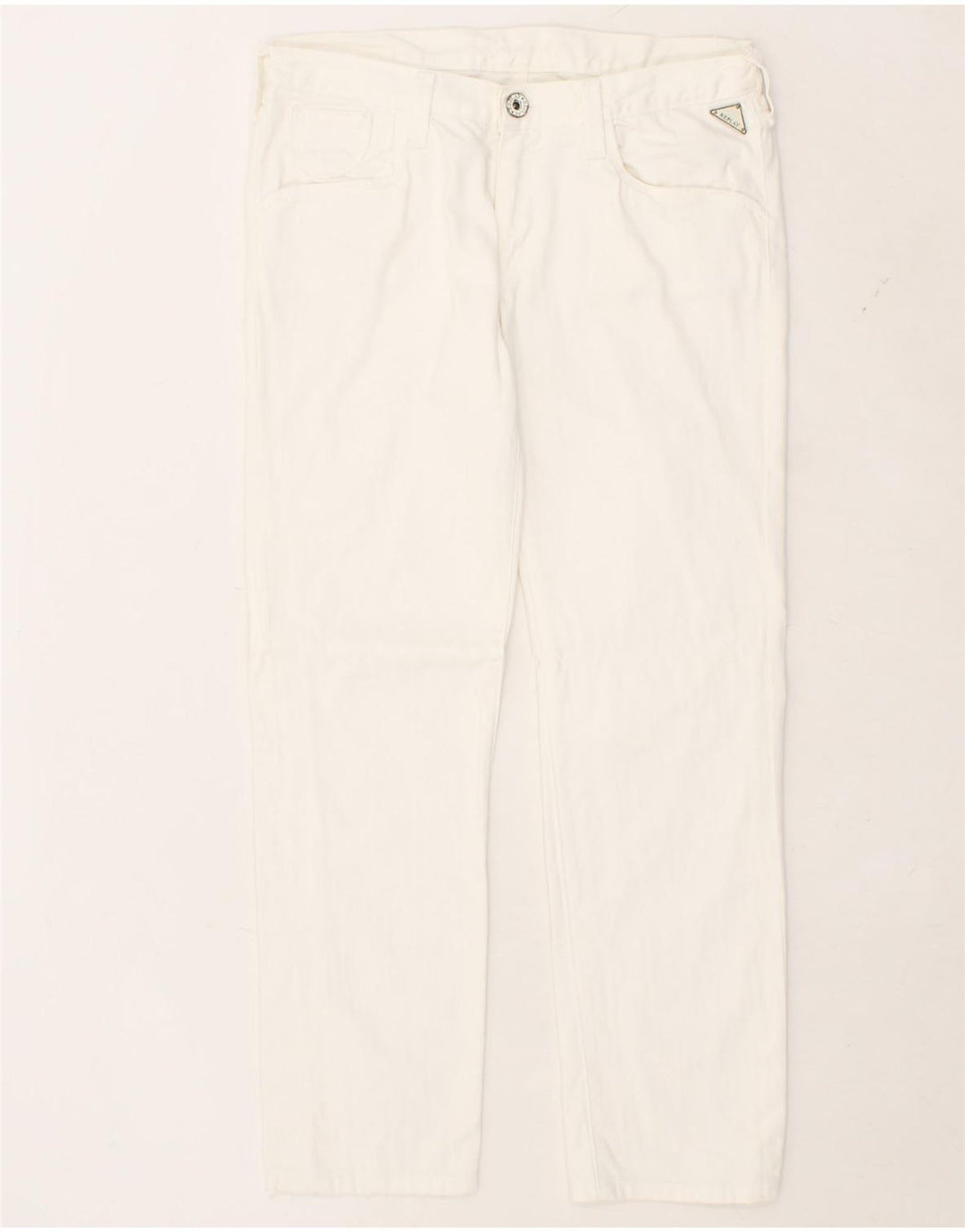 REPLAY Womens Straight Jeans W32 L29  White Cotton Vintage Replay and Second-Hand Replay from Messina Hembry 