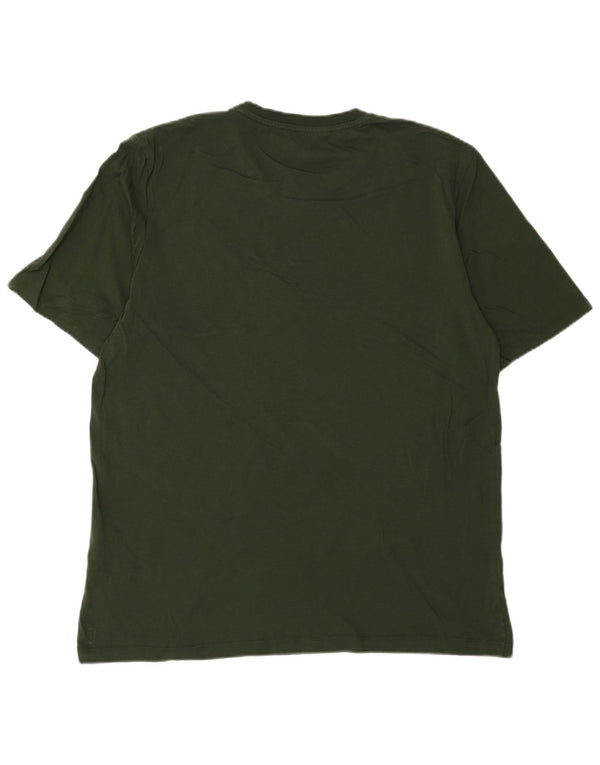 Jack & Jones Mens Graphic T-Shirt Top Large Green Cotton