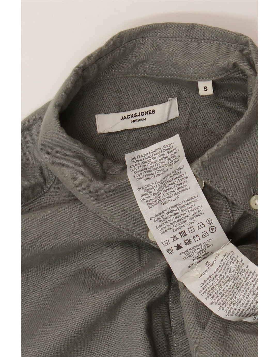 Jack & Jones Mens Shirt Small Grey Cotton