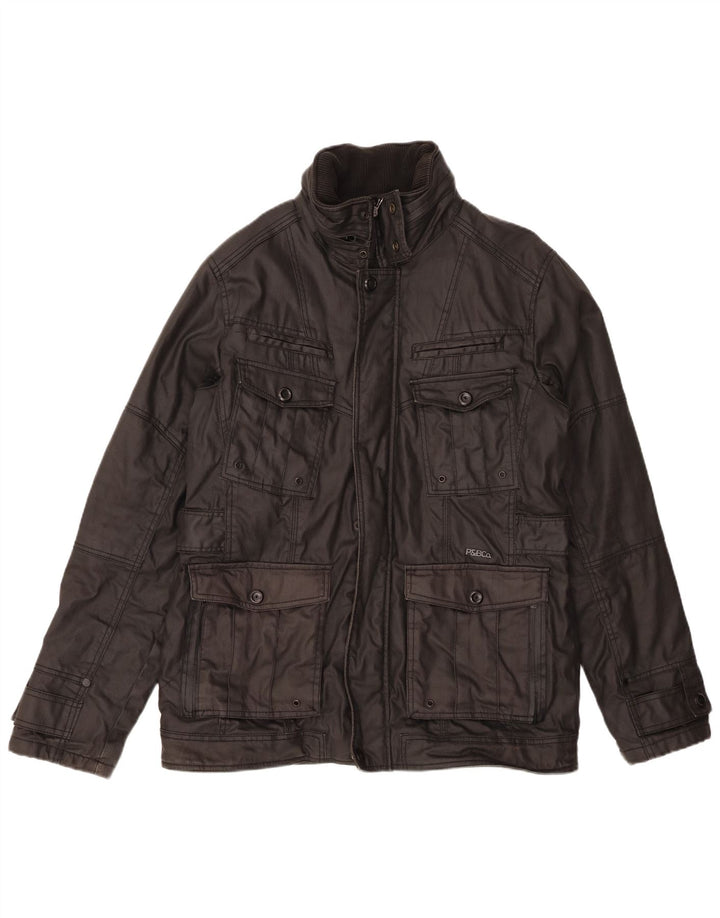 PULL & BEAR Mens Utility Jacket UK 42 XL Black