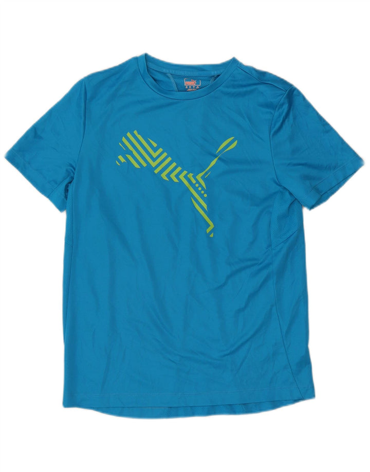 Puma Boys Graphic T-Shirt Top 15-16 Years Blue Polyester