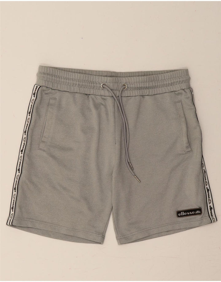 ELLESSE Mens Graphic Sport Shorts Small  Grey Polyester Vintage Ellesse and Second-Hand Ellesse from Messina Hembry 