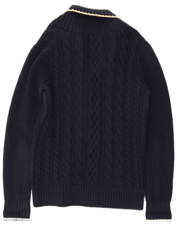 Musto Womens Cardigan Sweater UK 10 Small Navy Blue Cotton