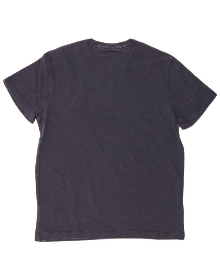 TOMMY HILFIGER Mens T-Shirt Top Medium Navy Blue Cotton
