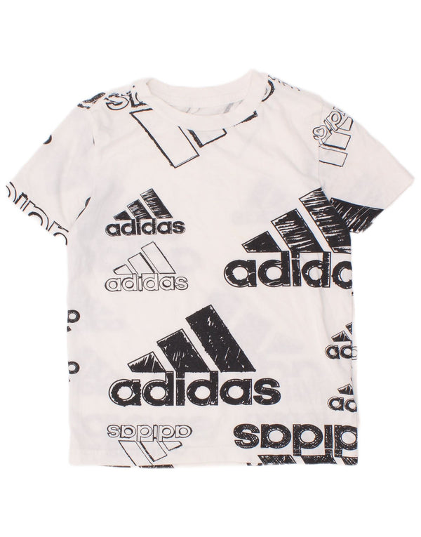 Adidas Boys Regular Fit Graphic T-Shirt Top 5-6 Years White Cotton