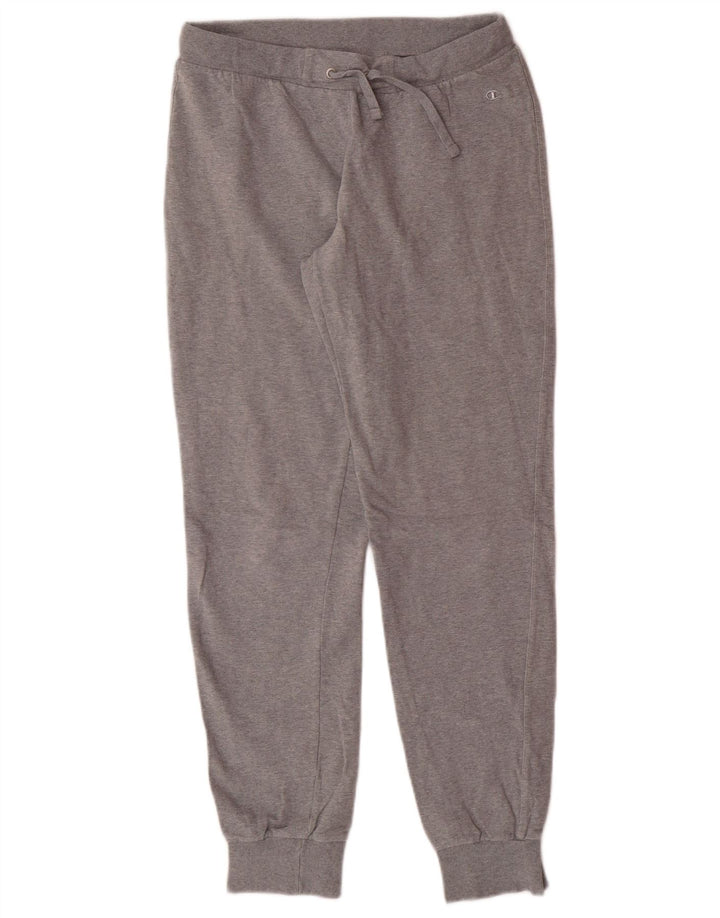 Champion Womens Tracksuit Trousers Joggers UK 14 Medium Grey Cotton