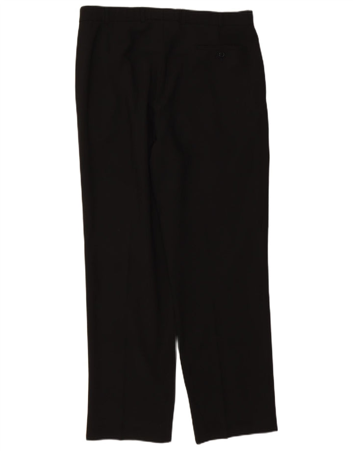 Marks & Spencer Mens Pegged Suit Trousers W36 L31 Black Polyester