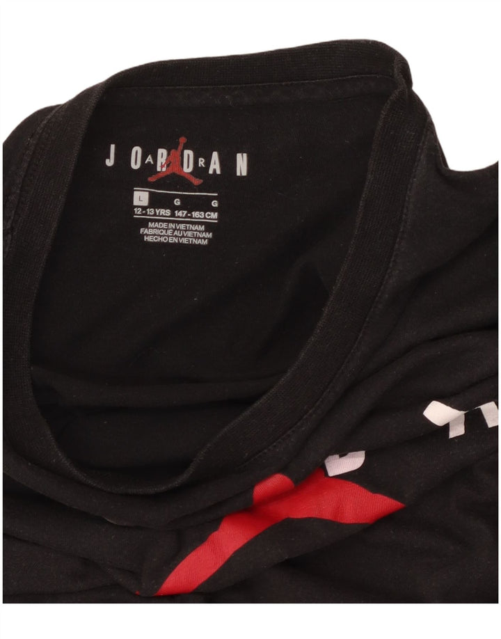 JORDAN Boys Graphic T-Shirt Top 12-13 Years Black