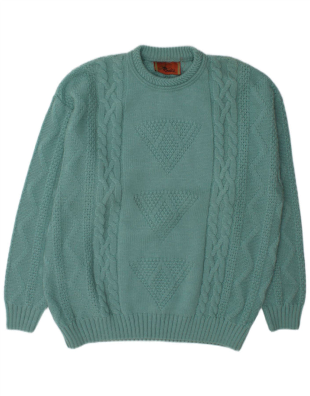 Rodes Mens Crew Neck Jumper Sweater XL Green Wool