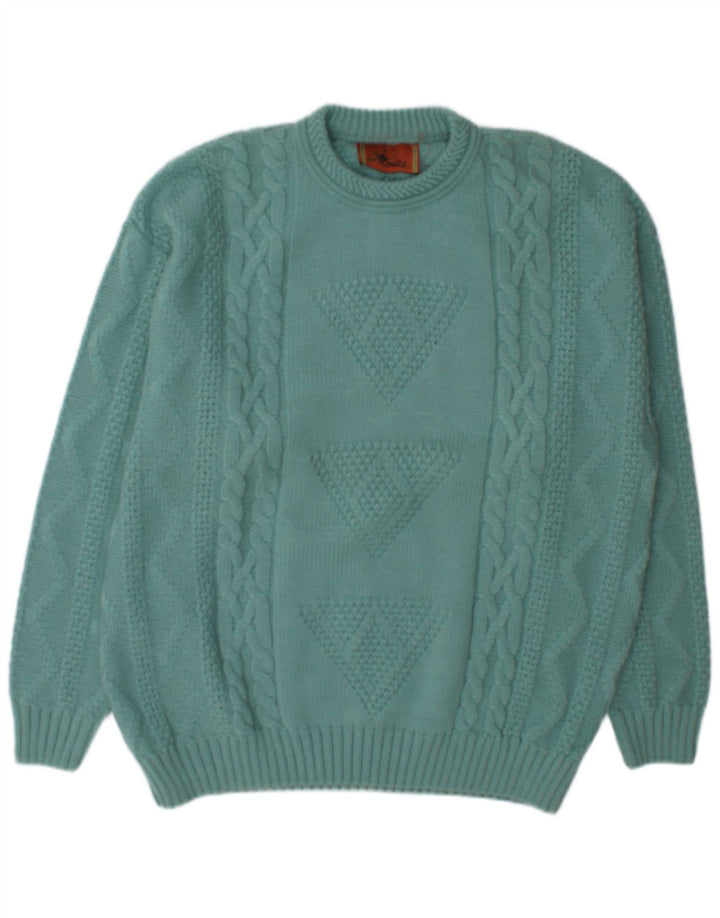 Rodes Mens Crew Neck Jumper Sweater XL Green Wool