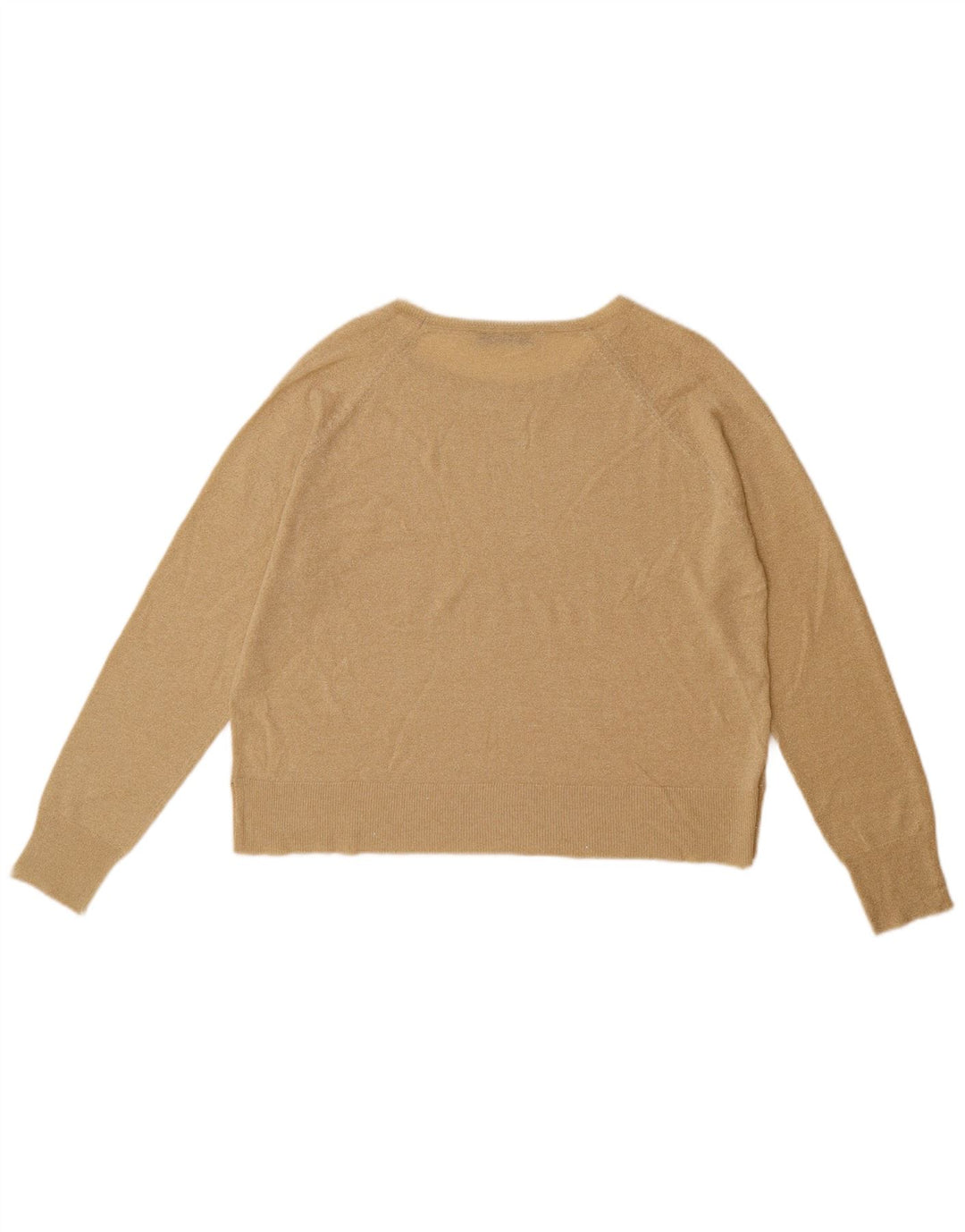 Zara Womens Oversized Boat Neck Jumper Sweater UK 10 Small Beige