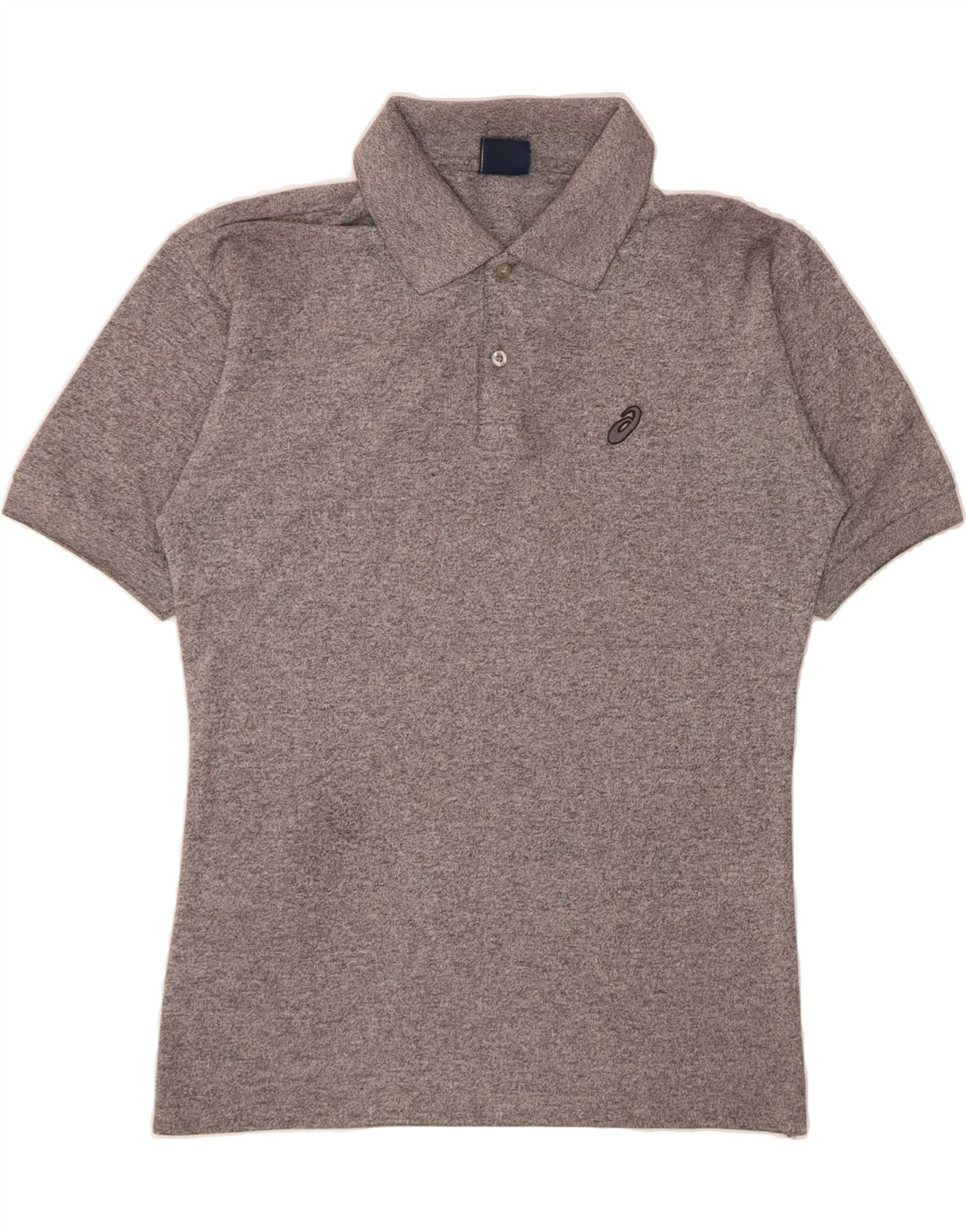 ASICS Mens Polo Shirt Small Grey Flecked Vintage Asics and Second-Hand Asics from Messina Hembry 