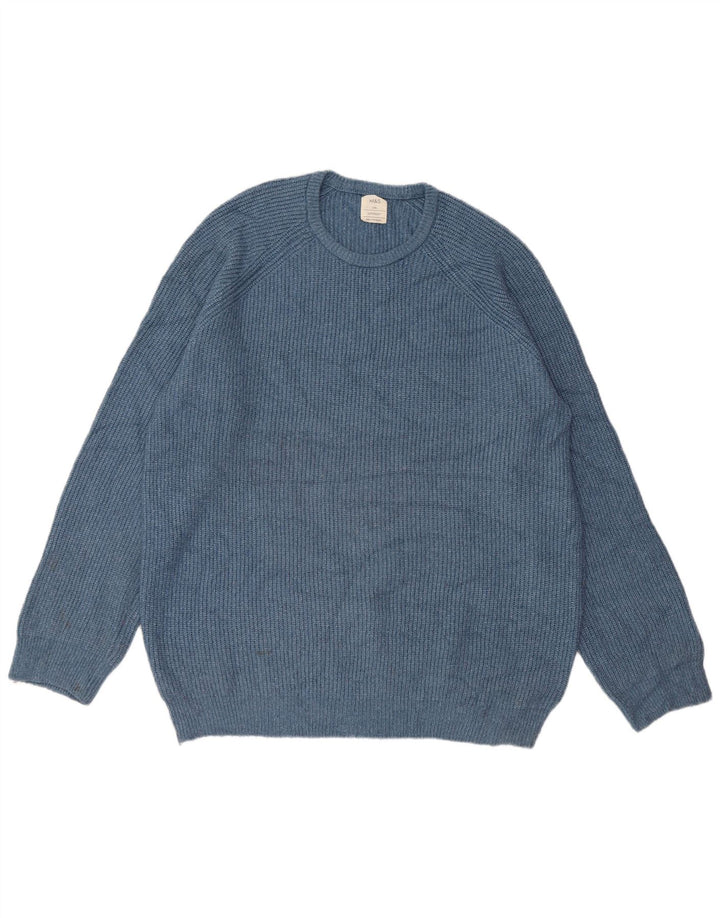 Marks & Spencer Mens Crew Neck Jumper Sweater 2XL Blue Polyamide