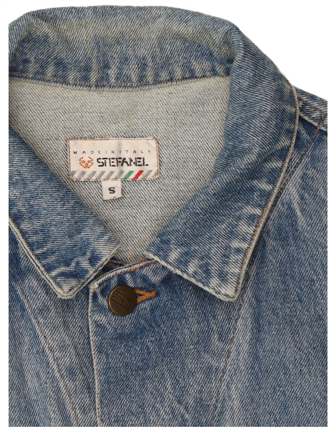 Stefanel Mens Denim Jacket UK 36 Small Blue