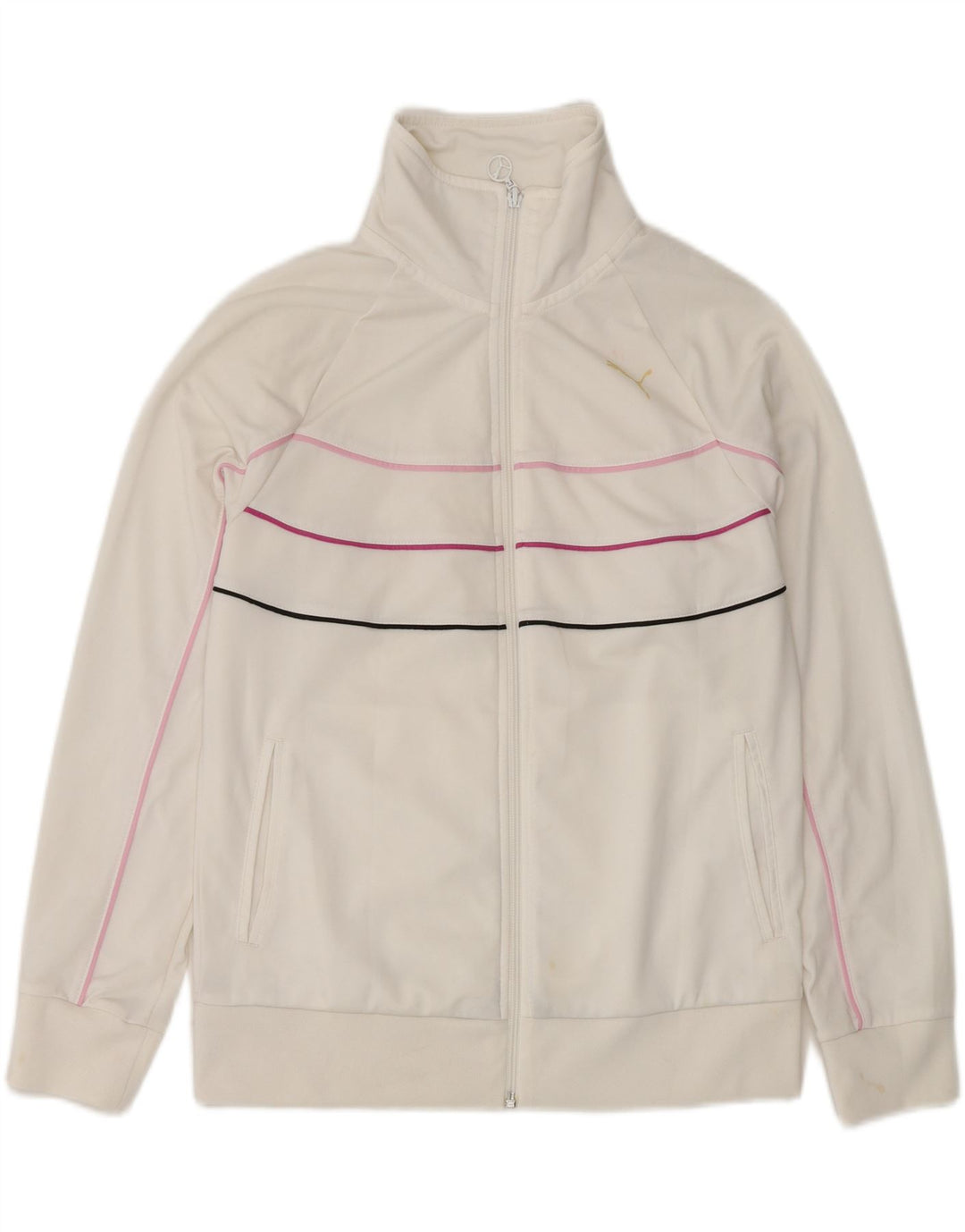 PUMA Womens Tracksuit Top Jacket UK 14 Large White Polyester Vintage Puma and Second-Hand Puma from Messina Hembry 