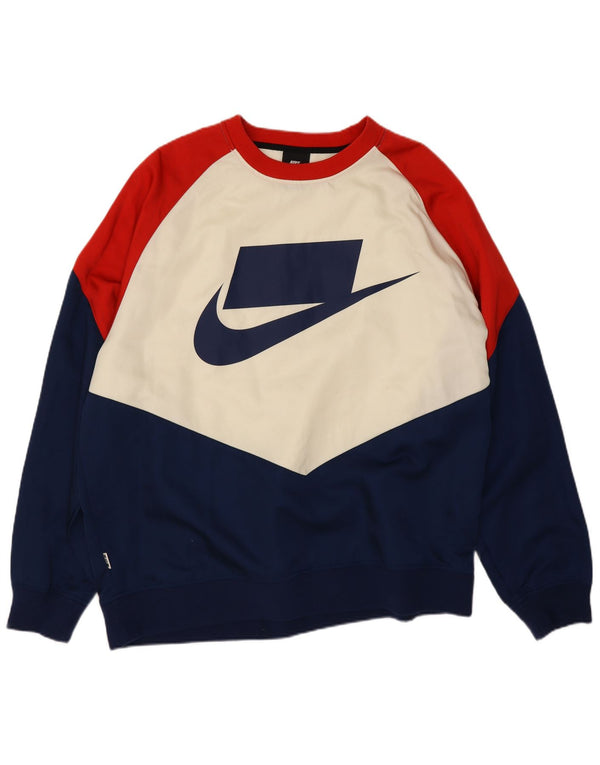 Nike Mens Graphic Sweatshirt Jumper Large Multicoloured Colourblock Nylon