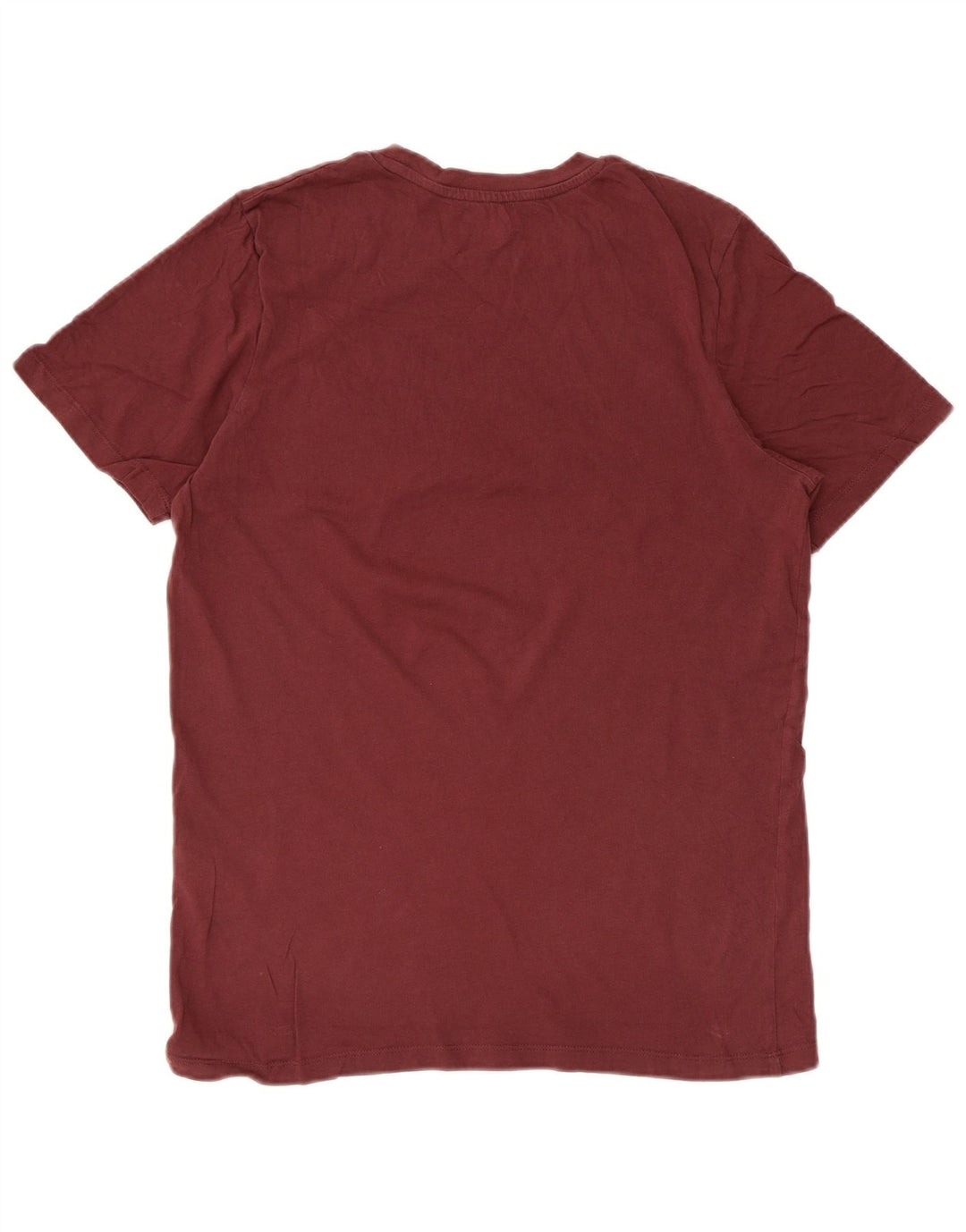 JACK & JONES Mens Graphic T-Shirt Top Medium Maroon Cotton
