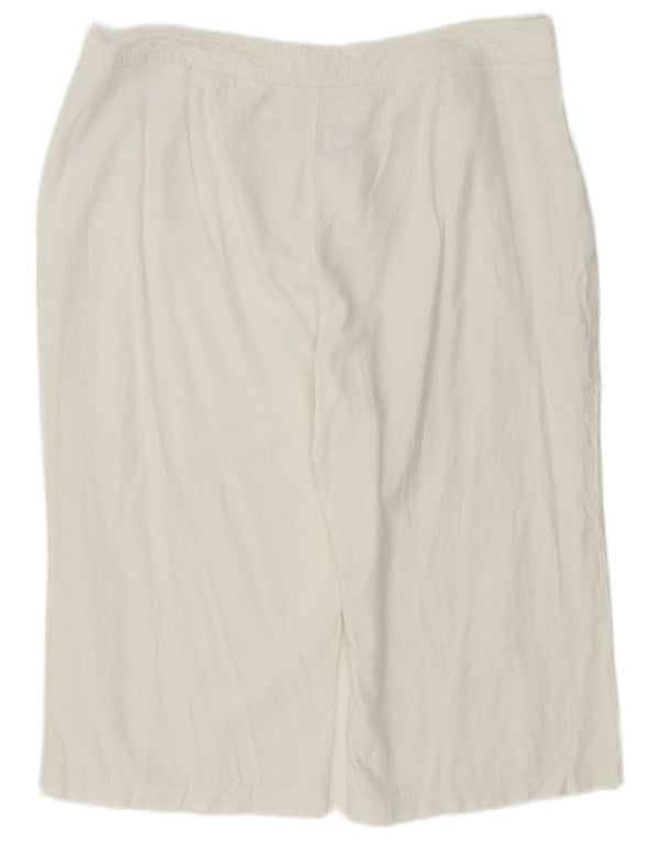 Marks & Spencer Womens Bermuda Shorts UK 18 XL W38 White Linen