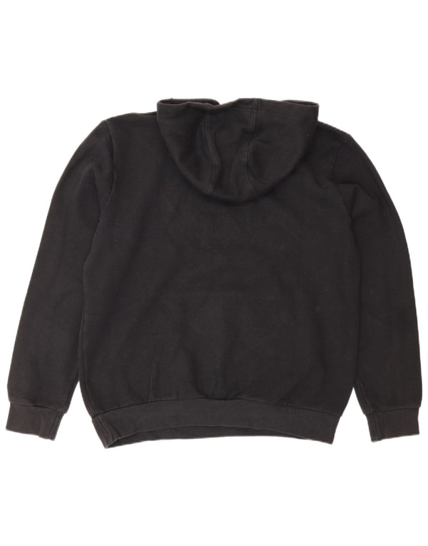 Adidas Boys Graphic Hoodie Jumper 13-14 Years Black Cotton