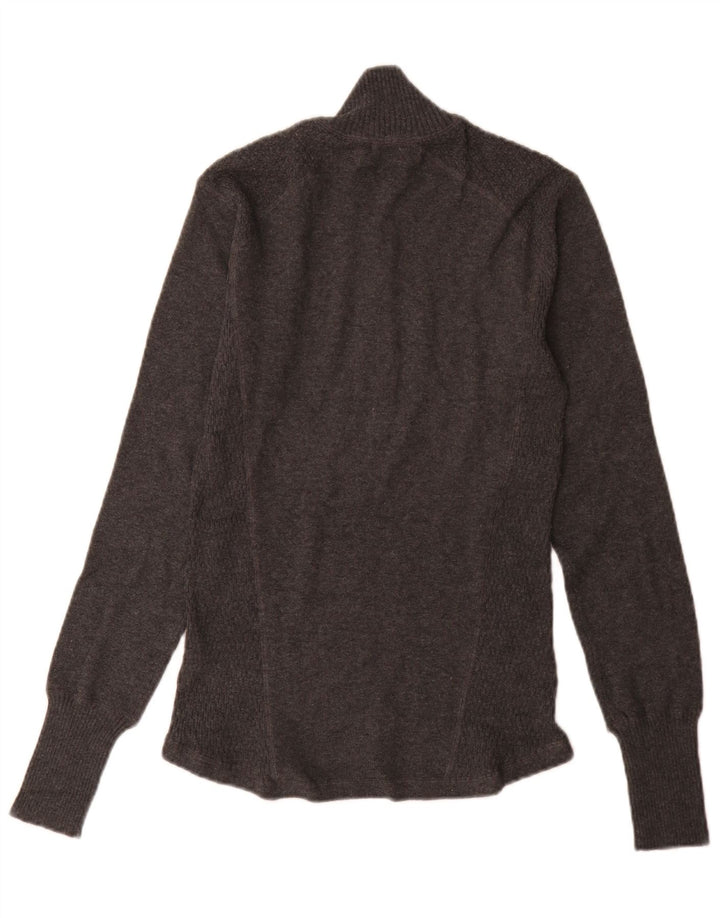 Eddie Bauer Mens Zip Neck Jumper Sweater Small Grey Cotton