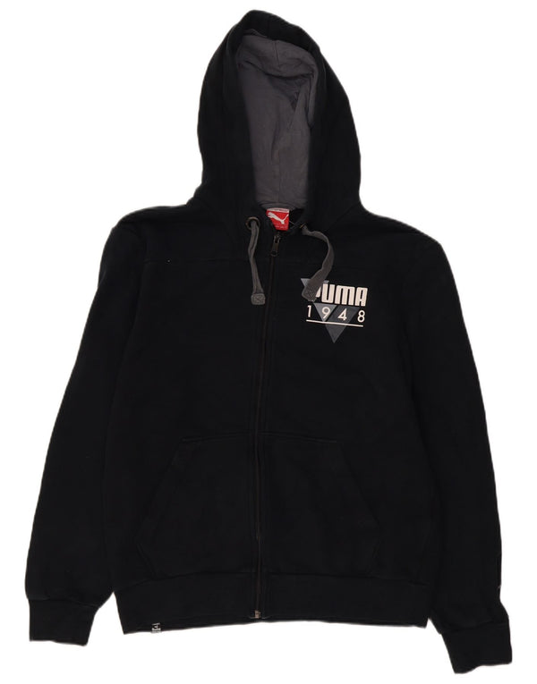 Puma Mens Graphic Zip Hoodie Sweater Medium Black Cotton