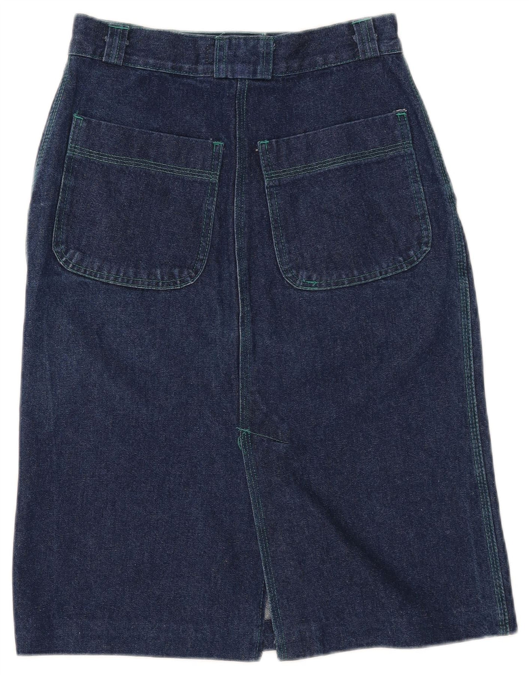 GREEN LEAVES Womens Denim Skirt IT 44 Medium W26  Blue Cotton