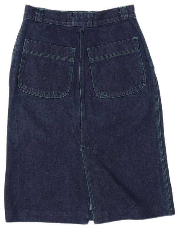 GREEN LEAVES Womens Denim Skirt IT 44 Medium W26  Blue Cotton