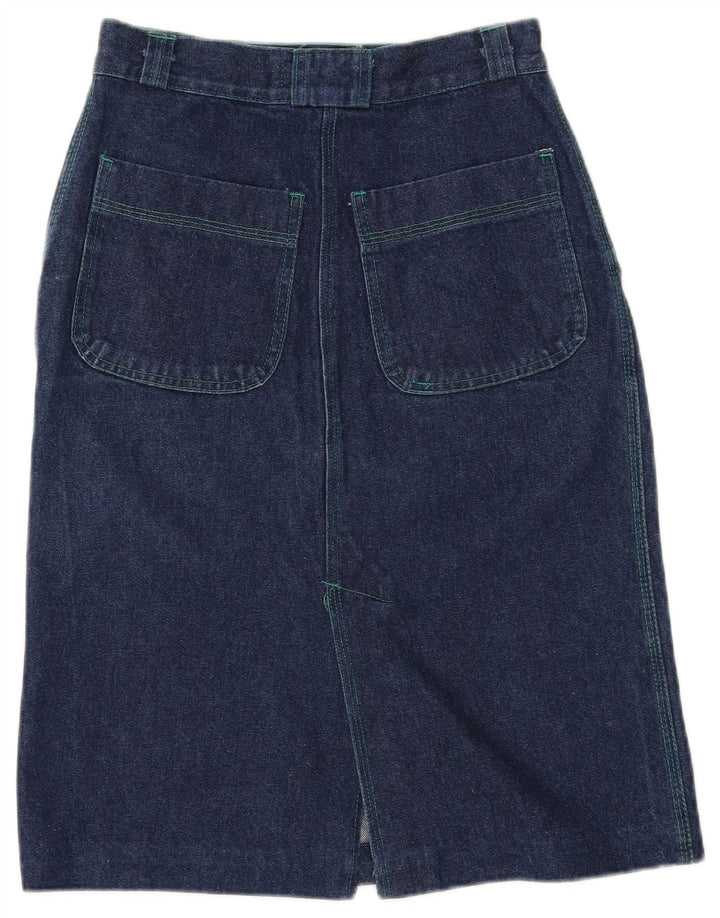 GREEN LEAVES Womens Denim Skirt IT 44 Medium W26  Blue Cotton
