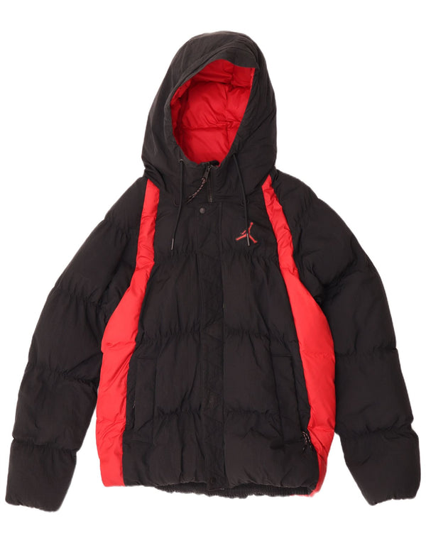 Jordan Mens Hooded Loose Fit Padded Jacket UK 36 Small Black Colourblock