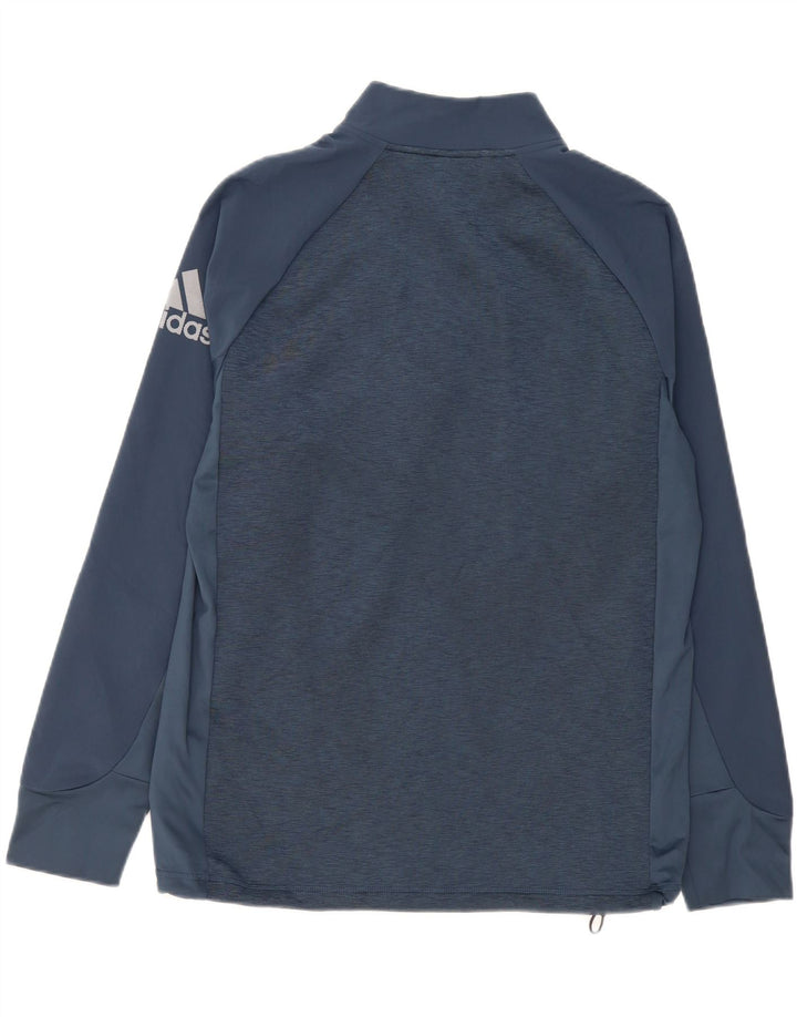 ADIDAS Mens Zip Neck Pullover Tracksuit Top Medium Navy Blue Flecked