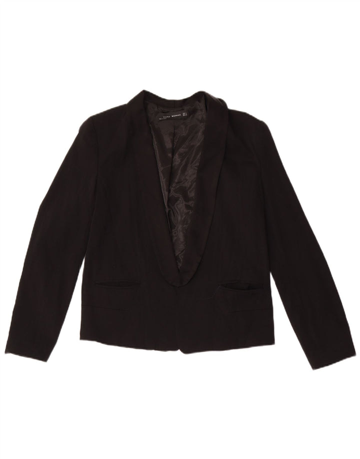 Zara Womens Open Blazer Jacket UK 10 Small Black