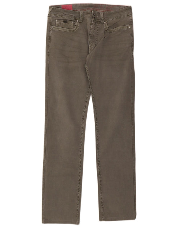 Gas Womens Straight Casual Trousers W31 L31 Grey Cotton