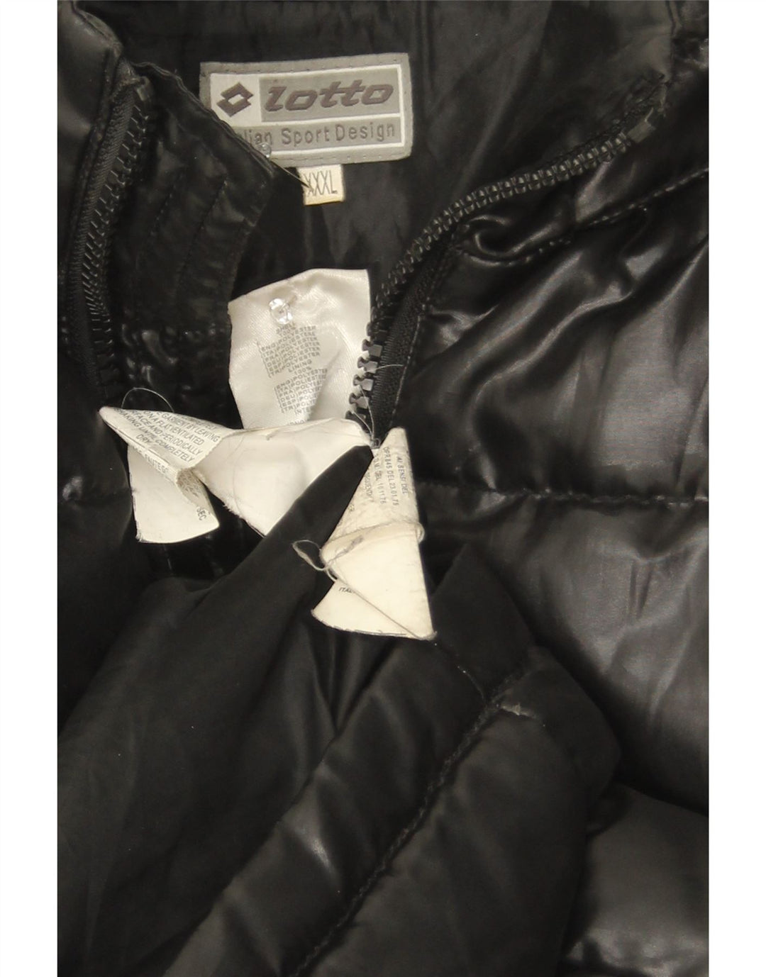 Lotto Mens Hooded Padded Jacket UK 46 3XL Black Polyester