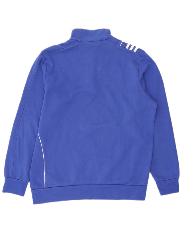 Adidas Mens Zip Neck Sweatshirt Jumper Large Blue Cotton