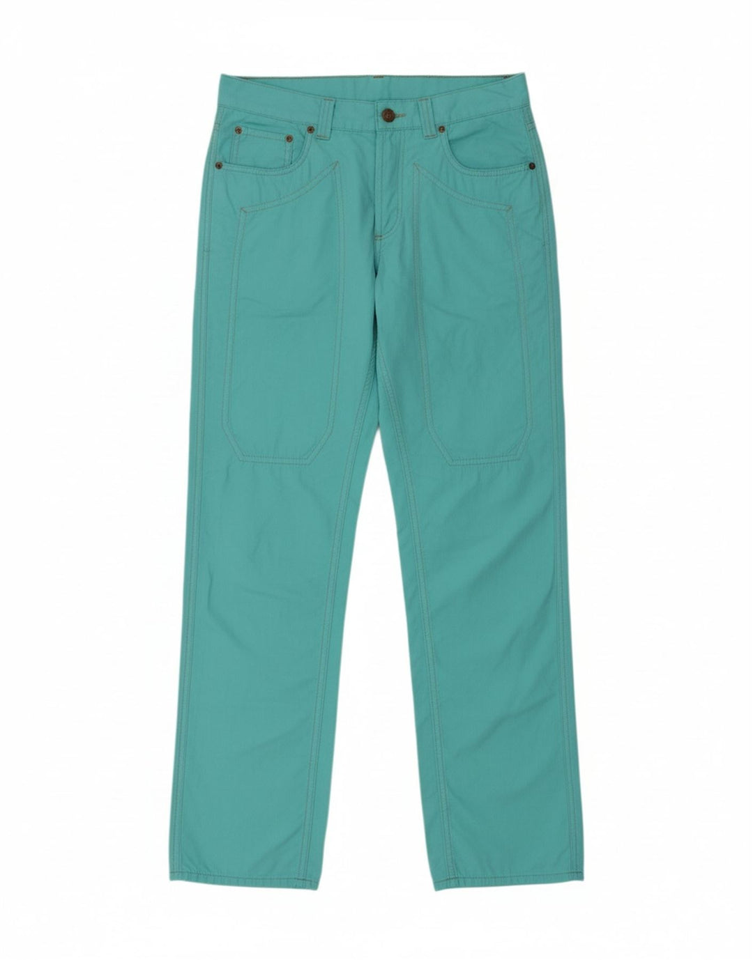 JECKERSON Mens Straight Casual Trousers W33 L34 Blue Cotton Vintage Jeckerson and Second-Hand Jeckerson from Messina Hembry 