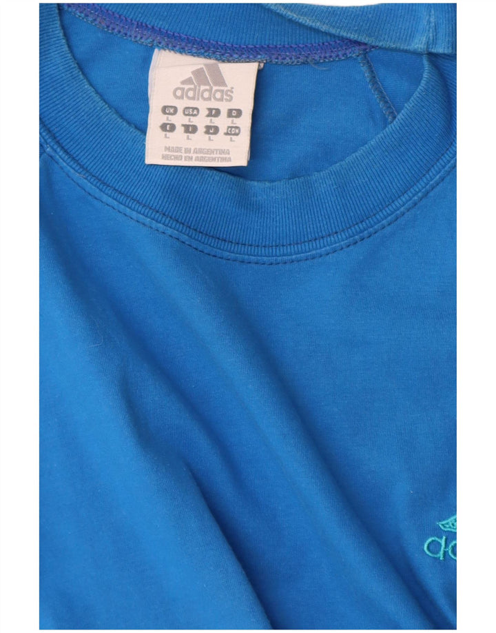 Adidas Mens T-Shirt Top Large Blue