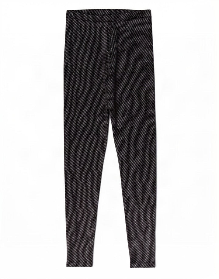 Zara Womens Leggings UK 8 Small Black Spotted Polyester
