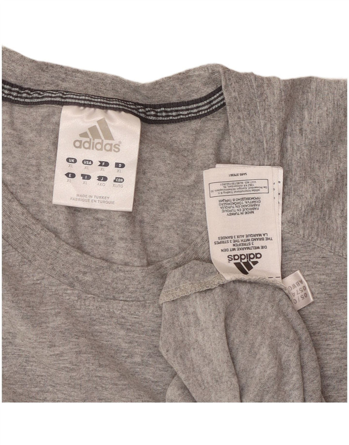 ADIDAS Mens Graphic T-Shirt Top XL Grey Flecked Cotton
