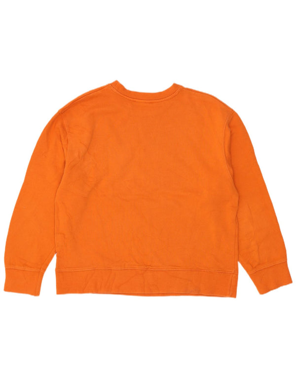 Zara Womens Graphic Oversized Sweatshirt Jumper UK 10 Small Orange Cotton