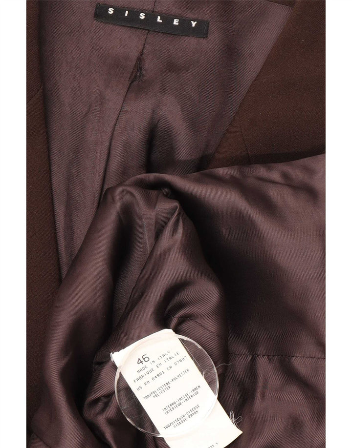 Sisley Mens 4 Button Blazer Jacket IT 46 Small Brown Polyester