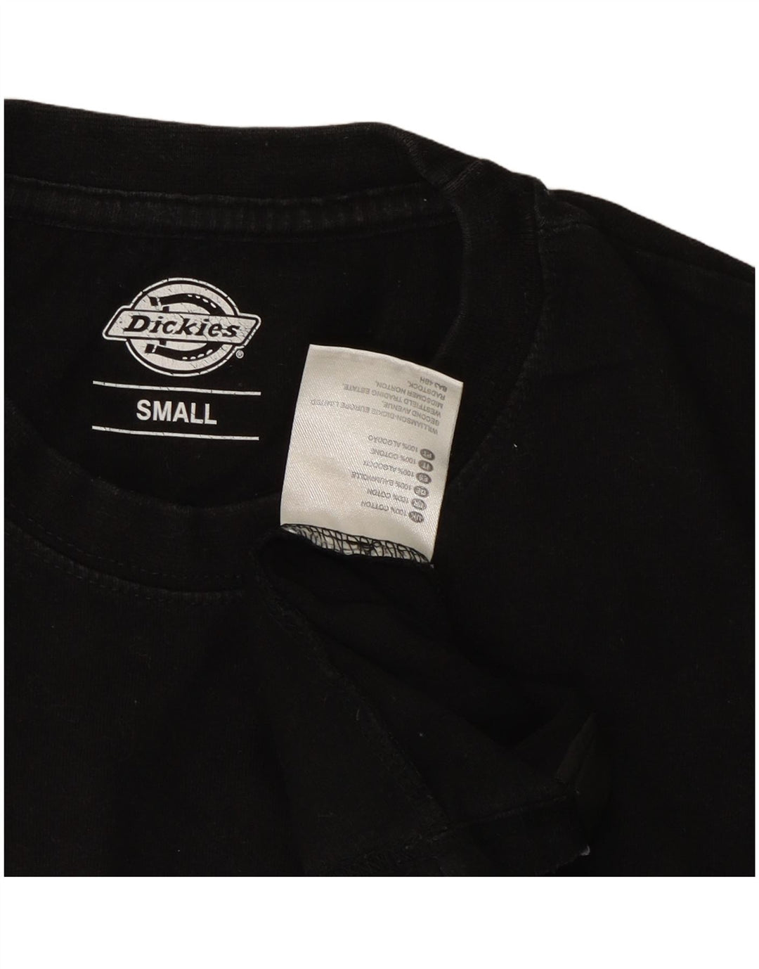 Dickies Mens Graphic T-Shirt Top Small Black Cotton