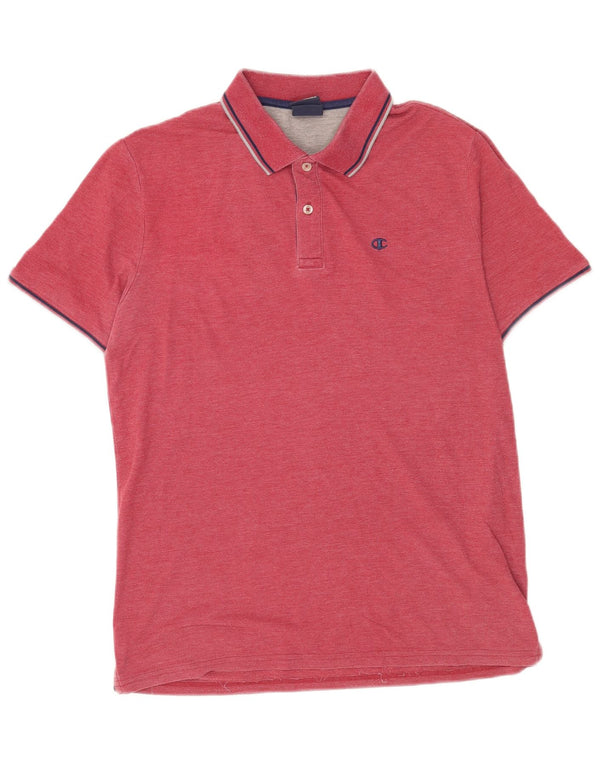 Champion Mens Polo Shirt Medium Pink