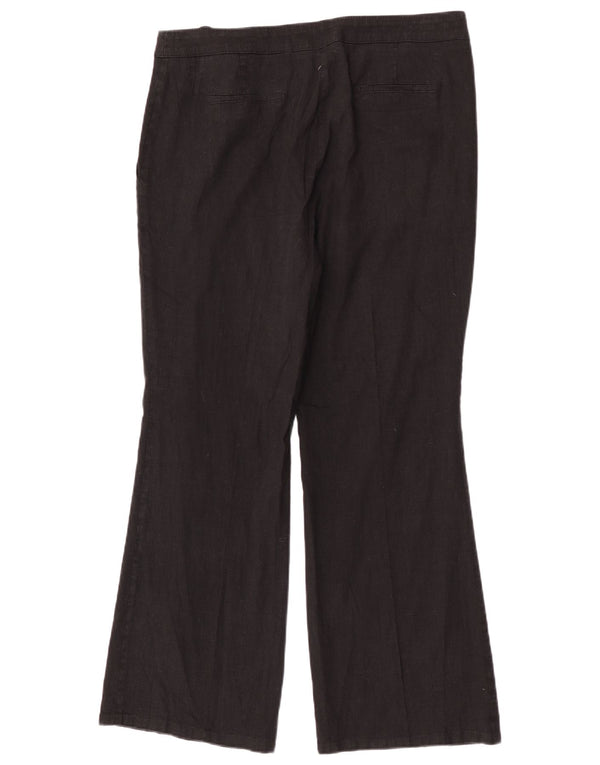 Marks & Spencer Womens Bootcut Casual Trousers UK 18 XL W34 L30 Black Linen