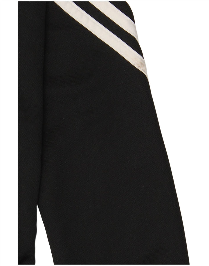 ADIDAS Boys Climalite Tracksuit Top Jacket 11-12 Years Black Polyester