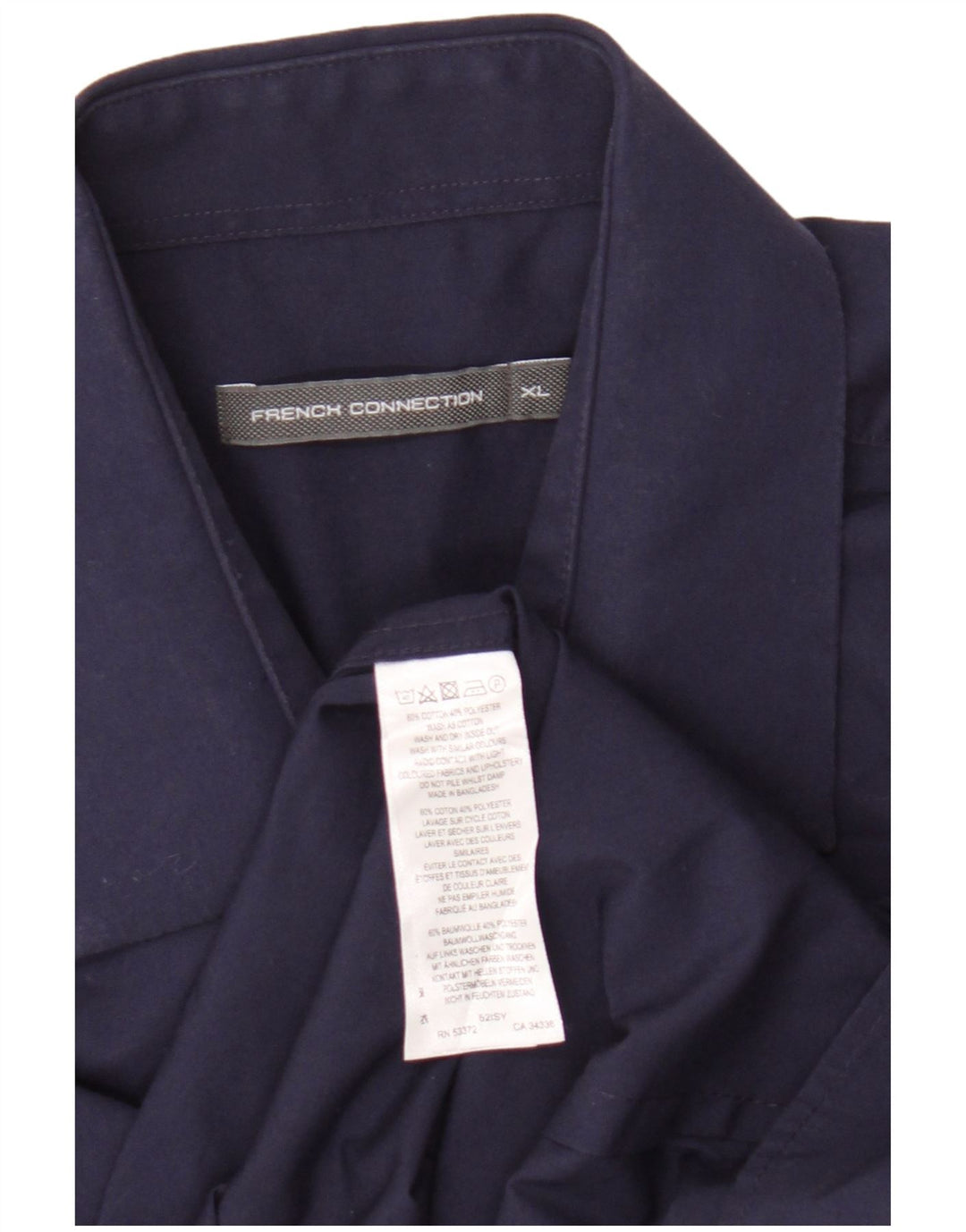 French Connection Mens Shirt XL Navy Blue Cotton