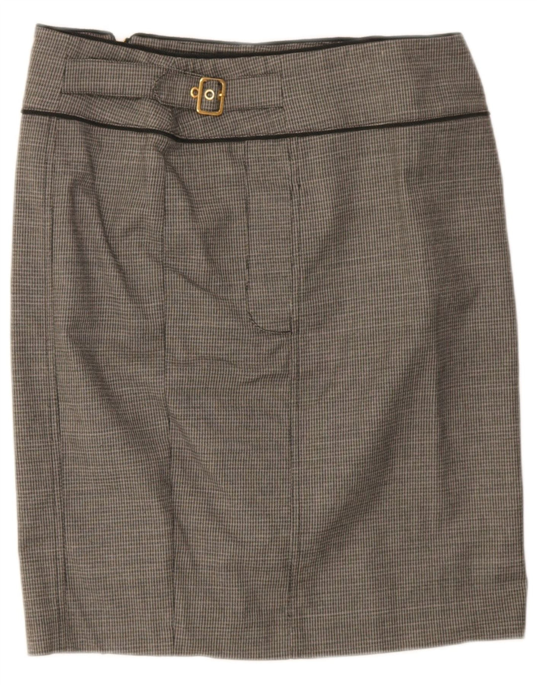 Max & Co. Womens Straight Skirt UK 12 Medium W32  Grey Houndstooth Cotton