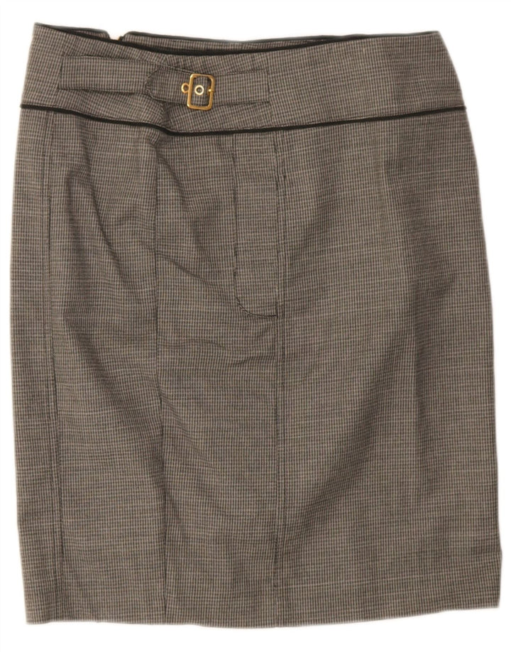 Max & Co. Womens Straight Skirt UK 12 Medium W32  Grey Houndstooth Cotton